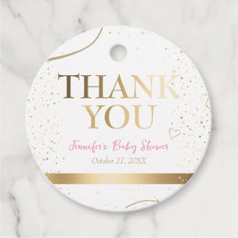 Para Lembrancinhas Chá de fraldas Sparkle Dourado Obrigado Etiquetas 
