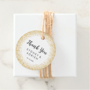 Para Lembrancinhas Dourado Casamento de Confetti Obrigado Etiquetas F