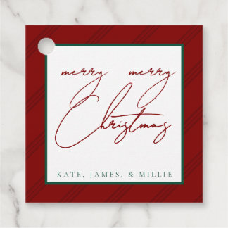 Para Lembrancinhas Etiquetas Clássicas de Feriado de Stripe - Tons de