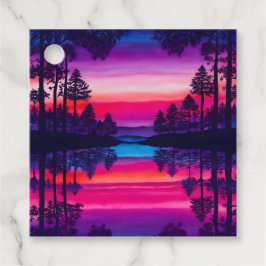 Para Lembrancinhas Etiquetas Coloridas de Arte da Floresta Batik