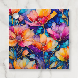 Para Lembrancinhas Etiquetas Coloridas De Arte De Tinta Floral