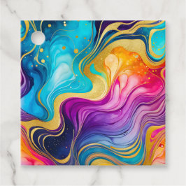 Para Lembrancinhas Etiquetas Coloridas de Arte de Tinta Marble