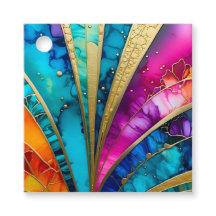 Etiquetas Coloridas de Presente na Arte Deco