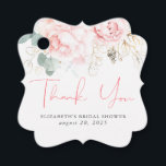 Para Lembrancinhas Etiquetas de Agradecimento Elegantes Florais Rosas<br><div class="desc">Etiquetas de agradecimento de flores de rosa rosa</div>