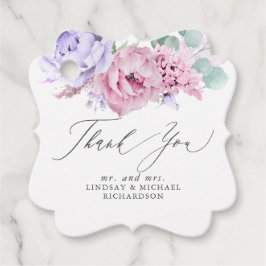 Para Lembrancinhas Etiquetas de Agradecimento Elegantes Florais Roxo 