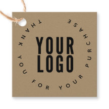 Etiquetas de Agradecimento Modernas Kraft com Logo