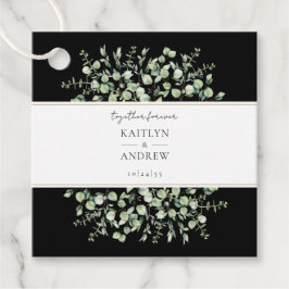 Para Lembrancinhas Etiquetas de Casamento Black Eucalyptus Together F