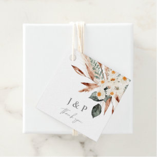 Para Lembrancinhas Etiquetas de Favor com Grama de Pampas Cobre Boho