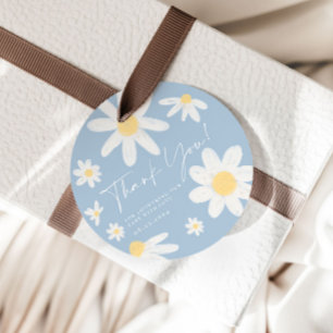 Para Lembrancinhas Etiquetas de Favor da Flor Dusty Blue Boho Daisy