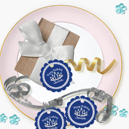 Para Lembrancinhas Etiquetas de Favor da Princesa Azul Real Tiara Rou