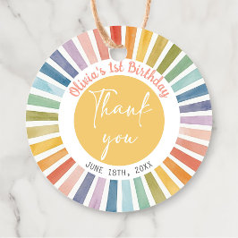 Para Lembrancinhas Etiquetas de Favor de Aniversário Boho Sunshine