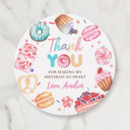 Para Lembrancinhas Etiquetas de Favor de Aniversário do rosquinha Can