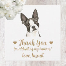 Etiquetas de Favor de Casamento de Cachorro Boston