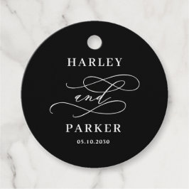 Para Lembrancinhas Etiquetas de Favor de Casamento de Caligrafia Chic