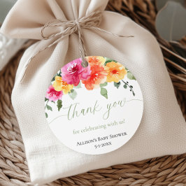 Para Lembrancinhas Etiquetas de favor de chá de bebê de peônias laran