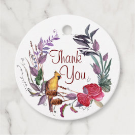 Para Lembrancinhas Etiquetas de Favor de Coroa Floral de Agradeciment