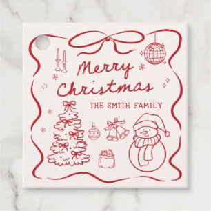 Para Lembrancinhas Etiquetas de Favor de Festa de Natal com Laço Capr
