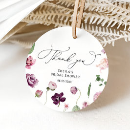 Para Lembrancinhas Etiquetas de Favor de Noivado com Floral Roxo