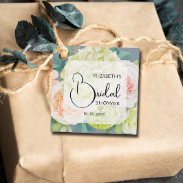 Para Lembrancinhas Etiquetas de Favor de Noivado com Flores de Jardim