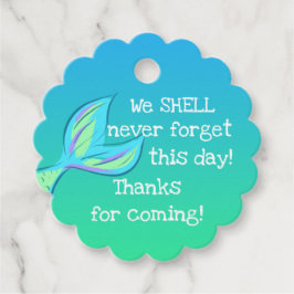 Para Lembrancinhas Etiquetas de Favor de Sereia de Punny Mermaid