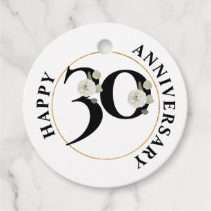 Para Lembrancinhas Etiquetas de Favor do Aniversário de 30 Elegante