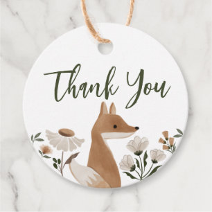 Para Lembrancinhas Etiquetas de Favor do Boho Woodland Fox Round Chá