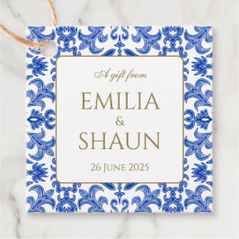 Para Lembrancinhas Etiquetas de Favor do Casamento Azul Tradicional I