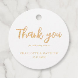 Para Lembrancinhas Etiquetas de Favor do Casamento Glitter Dourado El