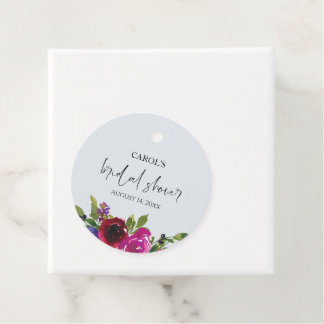 Para Lembrancinhas Etiquetas de Favor em Aquarela Azul Pólen Floral