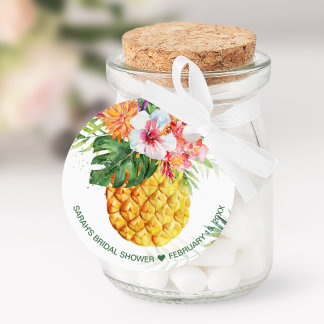 Para Lembrancinhas Etiquetas de Favor Floral de Abacaxi Tropical
