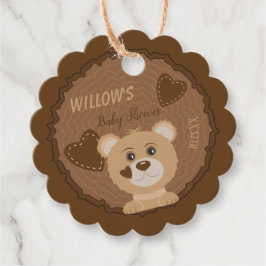 Para Lembrancinhas Etiquetas de Favor Marrom do Chá de fraldas do Urs