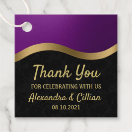 Para Lembrancinhas Etiquetas de Favor na moda púrpura e Dourada