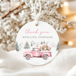 Para Lembrancinhas Etiquetas de Favor Rosa da Floresta de Inverno