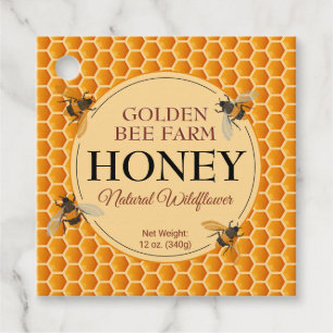 Para Lembrancinhas Etiquetas de favores de mel em Honeycomb