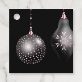 Para Lembrancinhas Etiquetas de Favoritos de Natal Rosa e Preto