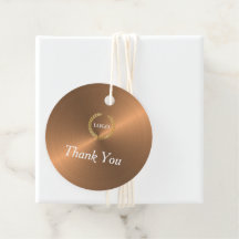 Etiquetas de fixação de cobre no círculo da empres