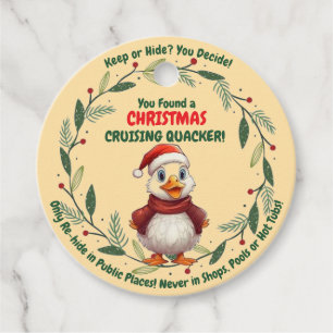 Para Lembrancinhas Etiquetas de Pato Cruzador de Natal