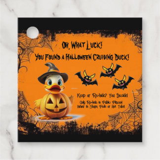 Para Lembrancinhas Etiquetas de Pato em Cruzamento do Halloween