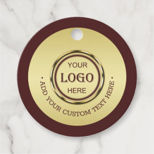 Para Lembrancinhas Etiquetas de preço com design dourado vermelho-esc