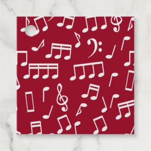 Para Lembrancinhas Etiquetas de Presente com Notas Musicais Brancas e