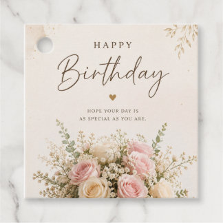 Para Lembrancinhas Etiquetas de Presente de Aniversário Feliz Florais