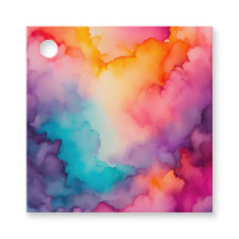 Etiquetas de Presente de Arte de Fumaça Colorida