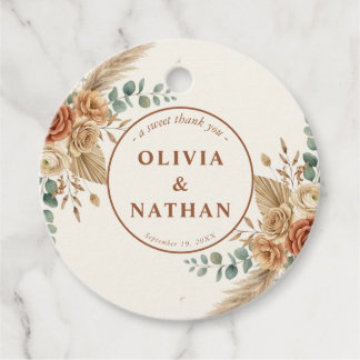 Para Lembrancinhas Etiquetas de Presente de Casamento Boho Floral Rús