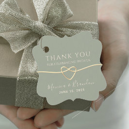 Para Lembrancinhas Etiquetas de Presente de Casamento em Verde Sálvia