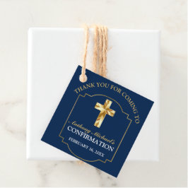 Para Lembrancinhas Etiquetas de Presente de Confirmação de Boys Azuis