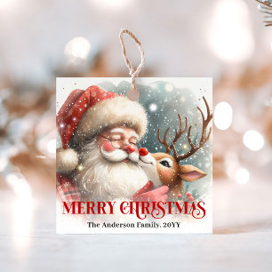 Para Lembrancinhas Etiquetas de Presente de Férias Fofo do Papai Noel