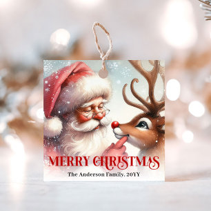 Para Lembrancinhas Etiquetas de Presente de Natal Clássicas do Papai