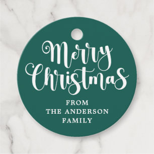 Para Lembrancinhas Etiquetas de presente de Natal Verde com nome e me