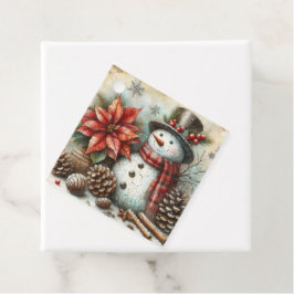 Para Lembrancinhas Etiquetas de Presente de Snowman de Natal