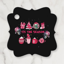 Para Lembrancinhas Etiquetas de presente do crânio rosa e preto